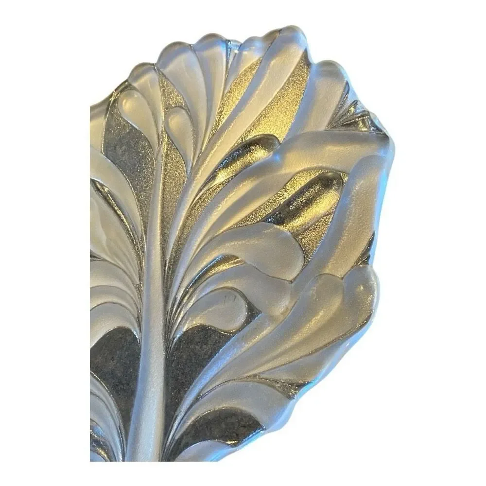 Mikasa Walther Crystal Germany Foliage Tree Trivet Platter 70’s